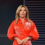 Kit’s red floral embroidered mini dress on Access Hollywood