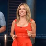 Kit’s red square neck mini dress on Access Hollywood