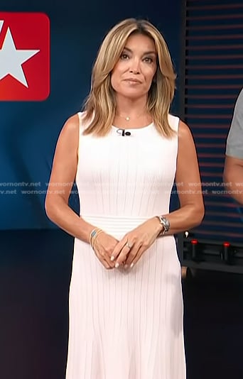 Kit’s white ribbed sleeveless dress on Access Hollywood
