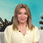 Kit’s yellow cardigan on Access Hollywood