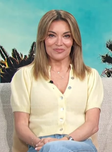Kit's yellow cardigan on Access Hollywood