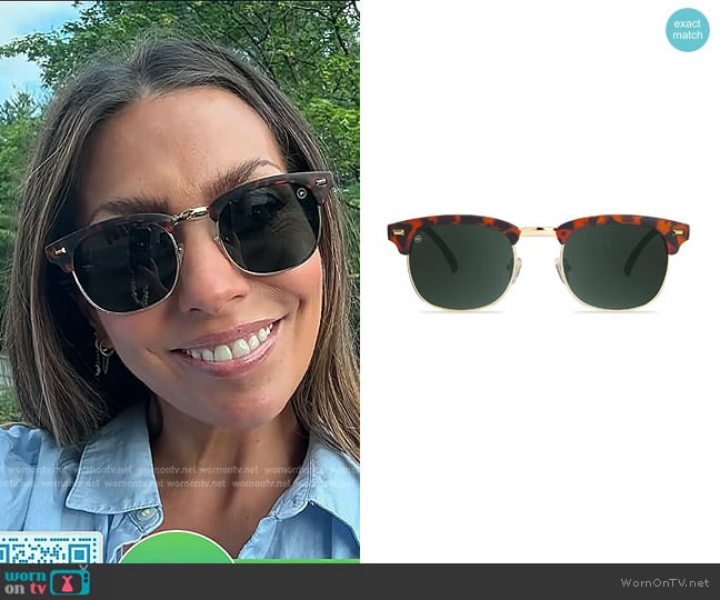 Knockaround Matte Tortoise Shell & Gold Brooklines Sunglasses worn by Melissa Garcia on Today