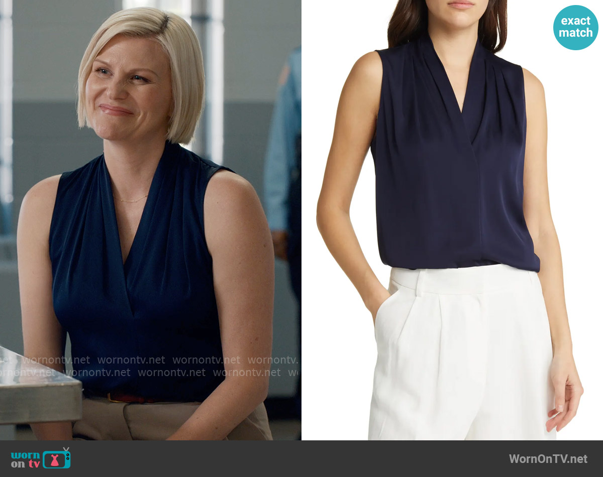 Kobi Halperin Mila Top in Midnight worn by Ellen Baker (Jennifer Robertson) on Ginny & Georgia