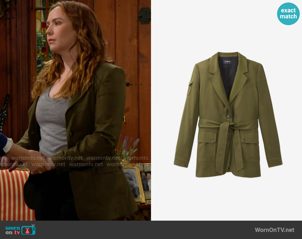The Kooples Tencel Jacket with Pockets worn by Mariah Copeland (Camryn Grimes) on The Young and the Restless