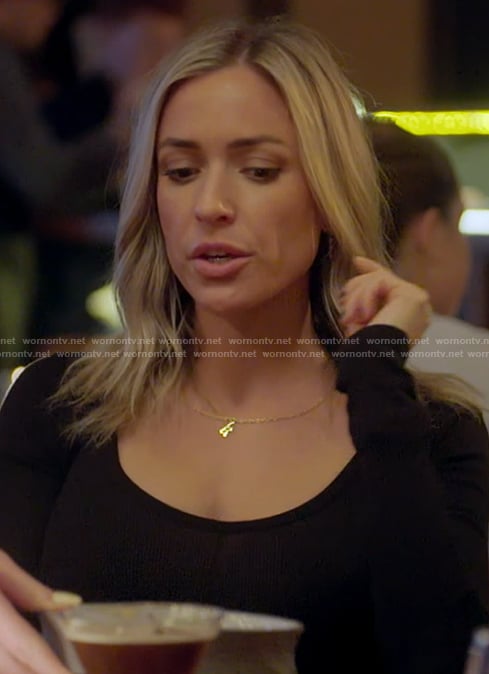 Kristin's gold initial necklace on Honestly Cavallari The Headline Tour