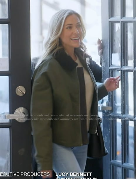 Kristin's green oversized bomber jacket on Honestly Cavallari The Headline Tour
