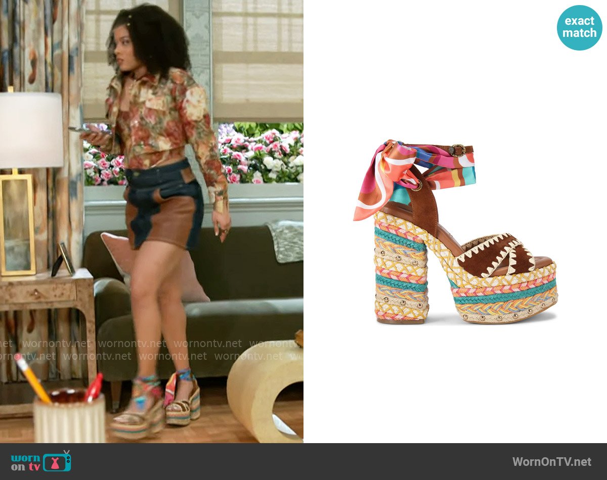 Kurt Geiger Chelsea Platform Sandal worn by Eva Thomas (Ambyr Michelle) on Beyond the Gates