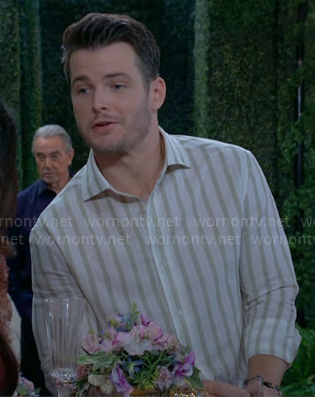 Kyle’s green striped shirt on The Young and the Restless