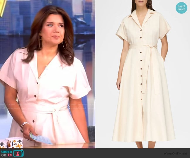 Lafayette 148 New York Notch Lapel Shirt Dress worn by Ana Navarro on The View