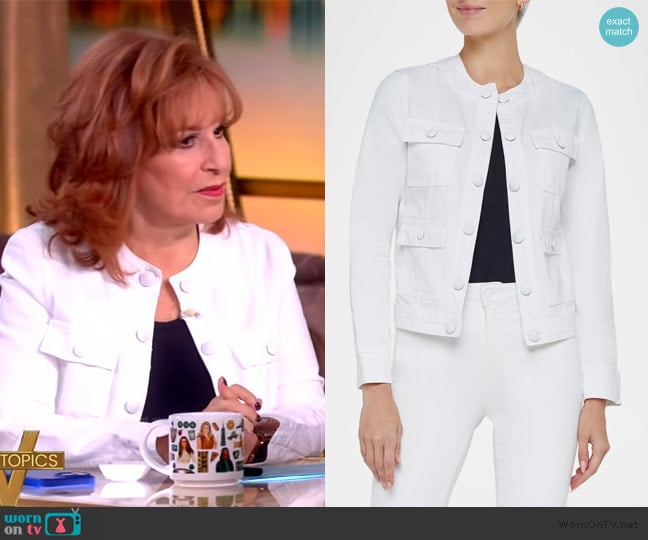 L'Agence Yari Denim Collarless Jacket worn by Joy Behar on The View