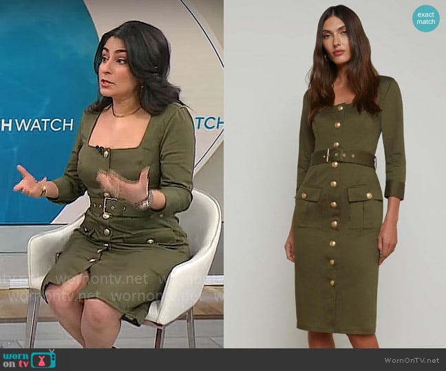 L'Agence Bordeaux Dress worn by Dr. Celine Gounder on CBS Mornings