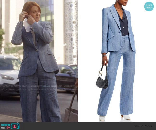 L'Agence Chamberlain One Button Blazer worn by Miranda Hobbs (Cynthia Nixon) on And Just Like That