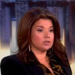 Ana’s black tiger print blouse on The View