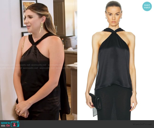 L'Agence Riviera Cape Top worn by Janet Caperna on The Valley
