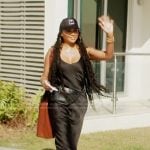 Cynthia’s black satin dress on The Real Housewives of Atlanta