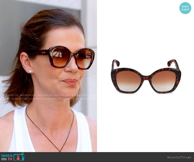 Lanvin 54MM Butterfly Sunglasses in Havana worn by Julia Lemigova (Julia Lemigova) on The Real Housewives of Miami