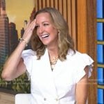 Lara's white ruffle vest on Good Morning America