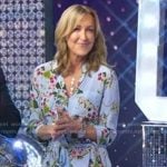 Lara’s blue floral and cheetah print dress on Good Morning America