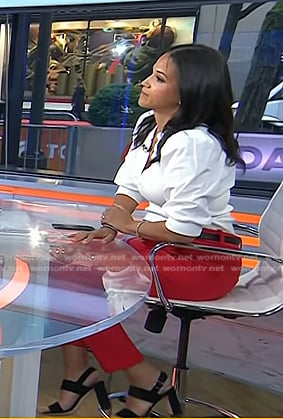 Laura's black suede heel sandals on Today