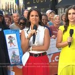 Laura’s red pleated pants on Today