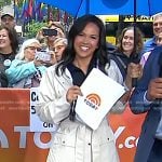 Laura’s white rain coat on Today