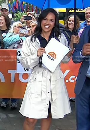 Laura’s white rain coat on Today