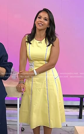 Laura's yellow lace trim midi dress on Today