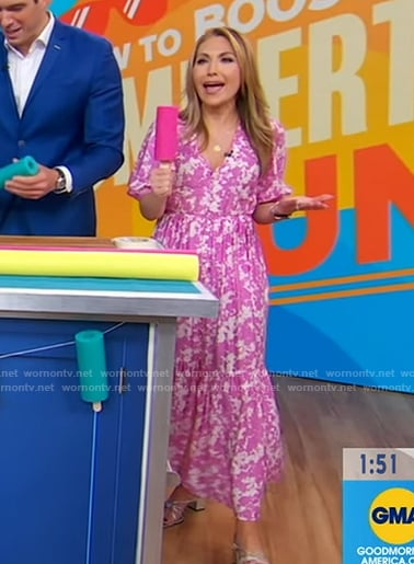 Lori's pink printed dress on Good Morning America