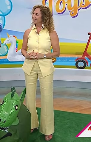 Laurie Schacht’s yellow vest and pants on Today