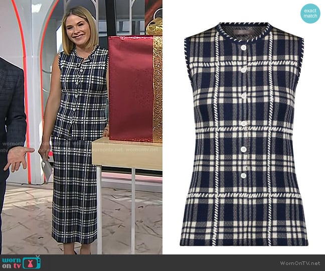 Lela Rose Sleeveless Fitted Tunic in Navy worn by Jenna Bush Hager on Today