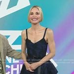 Leslie Bibb’s navy floral asymmetric dress on Today