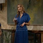 Lily’s blue striped shirtdress on The Young and the Restless