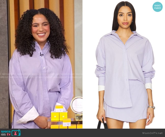 brand:Line & Dot Maxin Shirt and Skort worn by Star Donaldson on Good Morning America