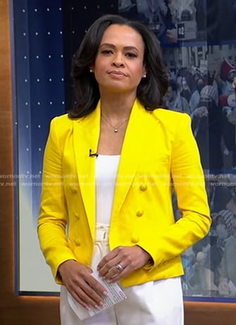 Linsey’s yellow cropped blazer on Good Morning America