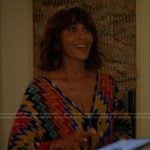 Lisa’s zig-zag print kimono on And Just Like That
