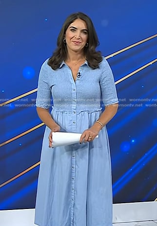Liz’s blue smocked shirtdress on Today