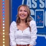 Lori’s white ruched puff sleeve top on Good Morning America