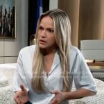 Lulu’s light blue button down top on General Hospital