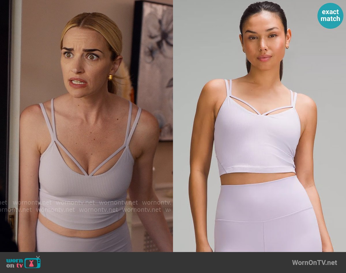 Lululemon Strappy Align Tank in Lilac Ether worn by Georgia Miller (Brianne Howey) on Ginny & Georgia