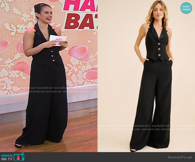 Mac Duggal Sleeveless Tuxedo Jumpsuit worn by Donna Farizan on Today