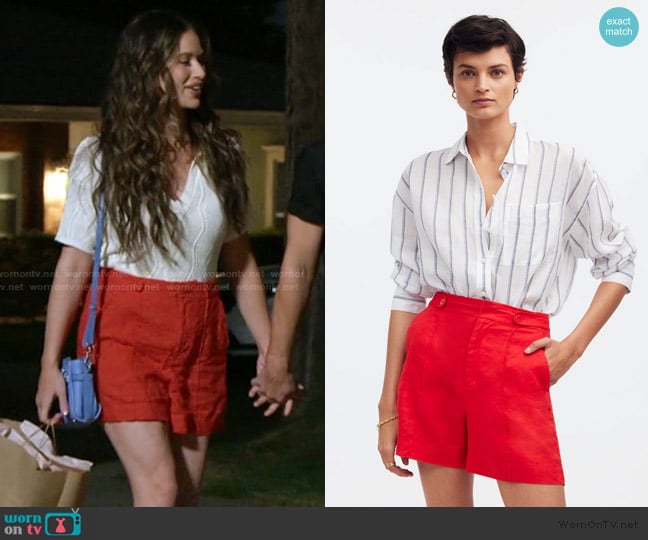 Madewell Clean Button-Tab Shorts worn by Nia Booko on The Valley