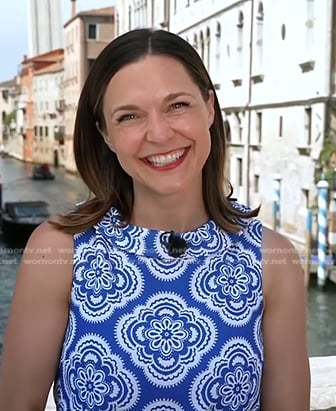 Maggie Rulli’s blue print jumpsuit on Good Morning America
