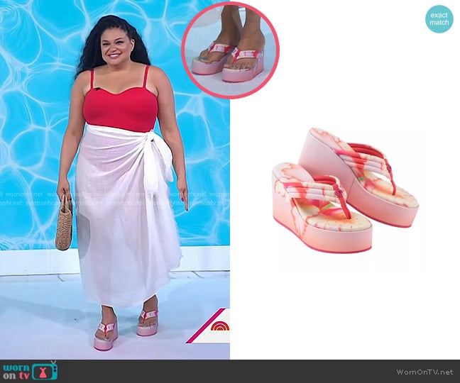 Maje 224 FiltFlower Platform Wedge Sandals worn by Michelle Buteau on Today