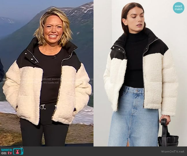 Maje Shearling Puffer Coat worn by Dylan Dreyer on Today