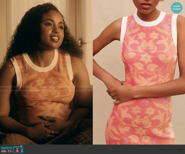 Maje Printed Reversible Dress worn by Tiffany (Hannaha Hall) on The Chi