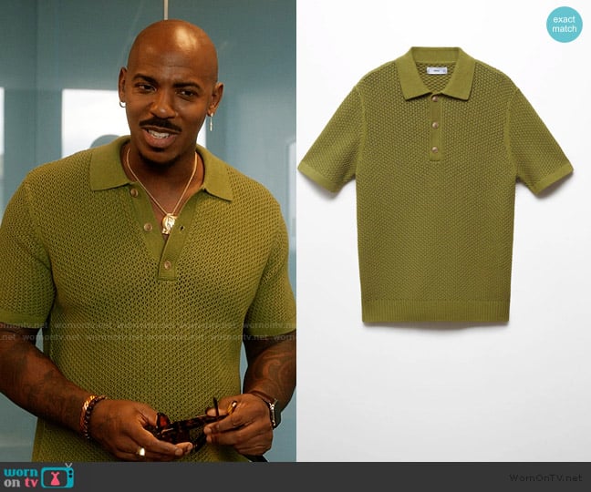 Mango Braided knit polo shirt worn by Marian (Mehcad Brooks) on And Just Like That