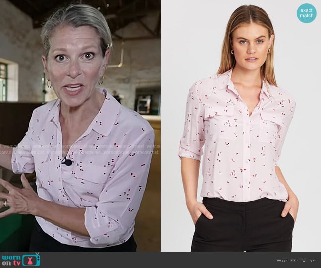 Marcs Fyling Kites Silk Sofia Shirt worn by Janis Mackey Frayer on Today