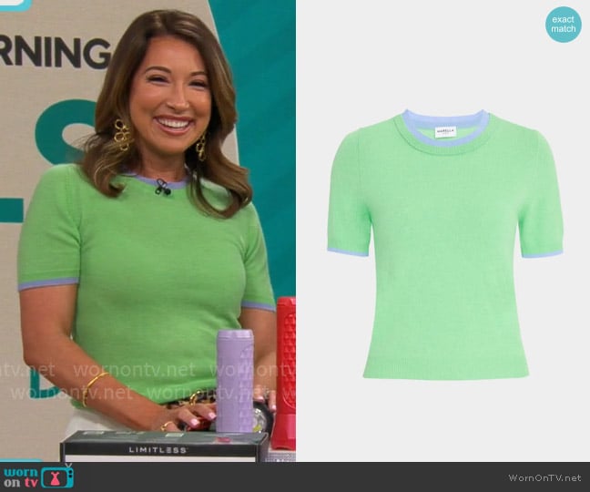 Marella Orlanda2 Crewneck Wool-Cashmere Sweater worn by Courtney Cason on CBS Mornings
