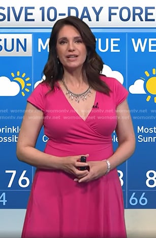 Maria's pink surplice short sleeve dress on Today