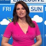 Maria’s pink surplice short sleeve dress on Today